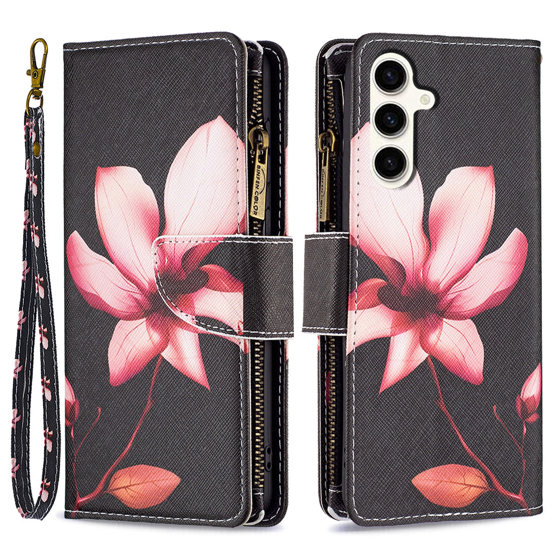 BF03 Zipper Pocket Wallet Case for Samsung Galaxy S23 FE PU Leather Pattern Printing Stand Phone Cover BF03 Zipper Pocket Wallet Case for Samsung Galaxy S23 FE PU Leather Pattern Printing Stand Phone Cover
